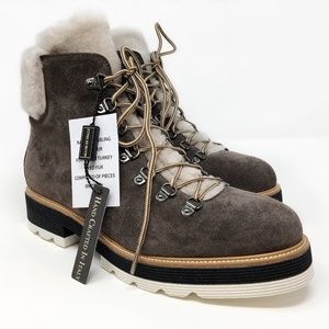 Napoleoni Made in Italy Suede Shearling Lined Boot
